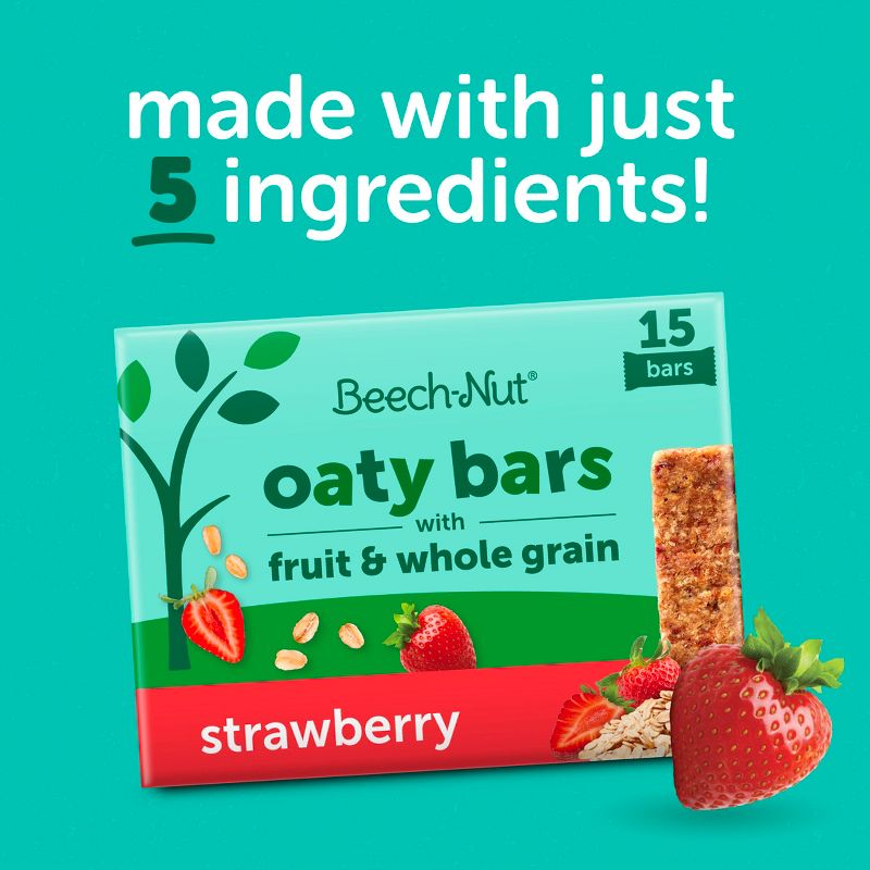 Beech-Nut Oaty Bars with Fruit and Whole Grain Strawberry Toddler Snack Bar - 11.64oz/15bars, 4 of 12