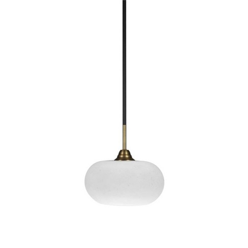 Toltec Lighting Paramount 1 - Light Pendant in  Matte Black/Brass with 10" White Muslin Shade - image 1 of 1