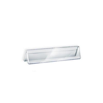 Azar Displays Two Sided Tent Style Clear Acrylic Sign Holder and Nameplate, Size: 8.5" W x 2" H on each side, 10-Pack