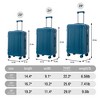 Gulches 3-Piece ABS Spinner Wheel Luggage Set (20"/24"/28") - Carry-On Suitcase with TSA Lock in Dark Blue - 2 of 4
