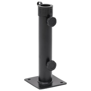 vidaXL Parasol Base for Ã˜1.5"/1.9" Pole Matt Black Steel - 1 of 4