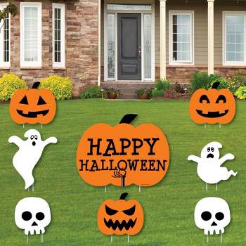 Big Dot of Happiness Trick or Treat - Yard Sign & Outdoor Lawn Decorations - Happy Halloween Party Yard Signs - Set of 8