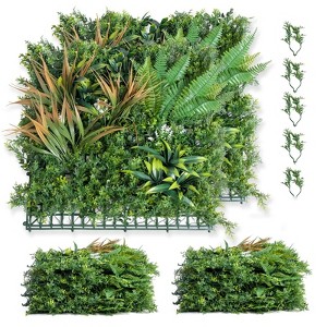 Artificial Grass Wall Panels,20"x 20"Artificial Grass Wall Panels for Indoor and Outdoor Decor, 12 PCS - 1 of 4
