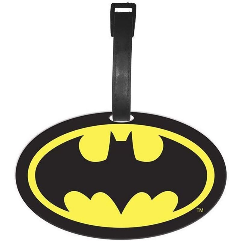 Silver Buffalo DC Comics Batman Logo Travel Luggage Tag With Suitcase ID Card Label, 1 of 7