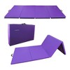 BalanceFrom Fitness 120 x 48 Inch All Purpose Exercise Mat Bundled with 8 Foot Balance Beam Foldable Gymnastic Activity Set, Purple - 2 of 4
