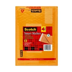 Scotch 4pk 6" x 9" Bubble Smart Mailer