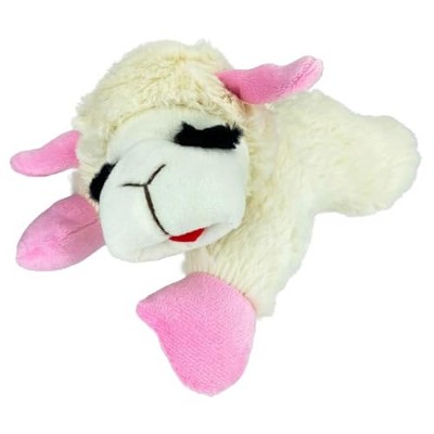 Multipet International Lamb Chop Pink Ribbon Dog Toy, Medium