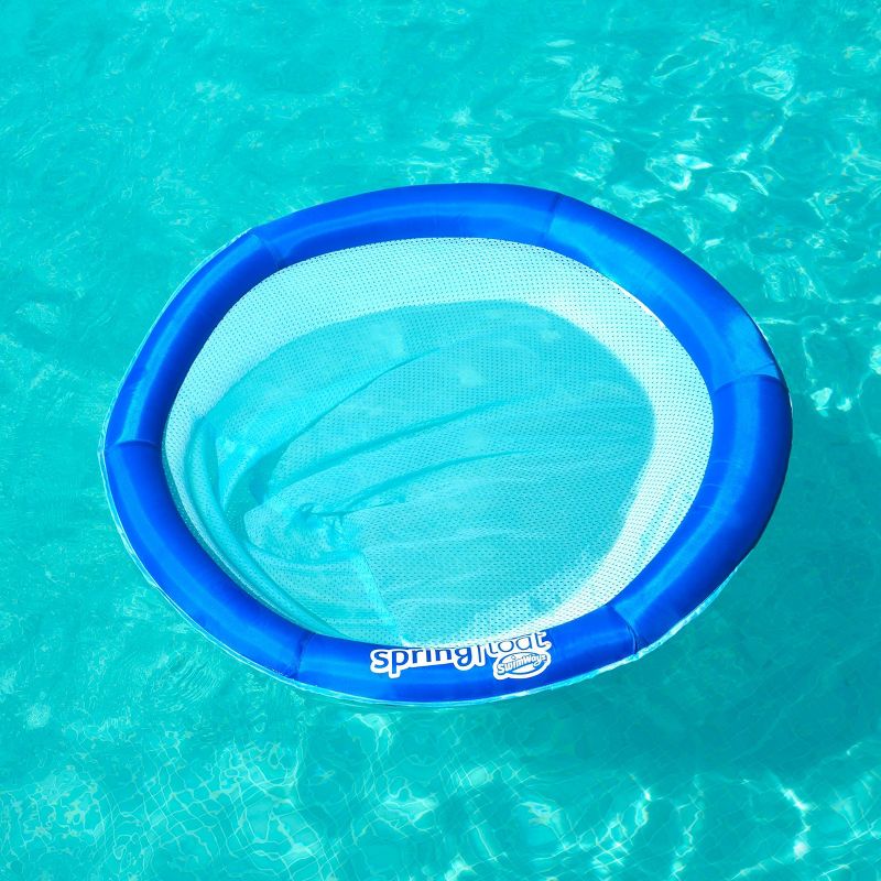 SwimWays Spring Float Papasan Pool Lounger with Hyper-Flate Valve - Blue, 5 of 12