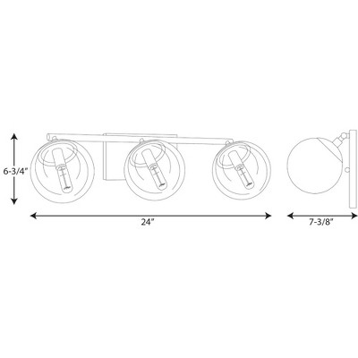 Polished Chrome 3-Light Wall Fixture with Clear Glass Shades