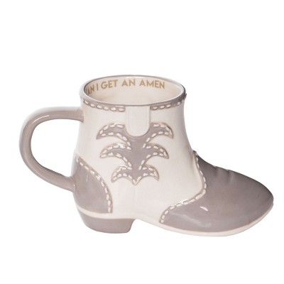 Totalee Gift Can I Get An Amen Boot Mug Ceramic Brown 11.5 oz