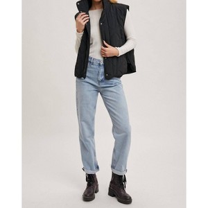 Women's Button Down Quilted Puffer Vest - BluIvy - 1 of 4