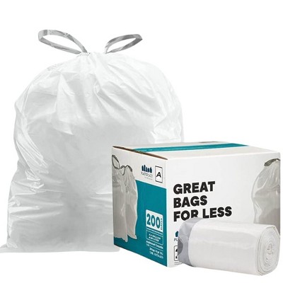Plasticplace Trash Bags Compatible with simplehuman Code B, 200 Count