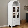 Rbied 71" Tall Arched Kitchen Pantry Cabinet Sideboard with 2 Drawer & Adjustable Shelves & Glass Door - 2 of 4