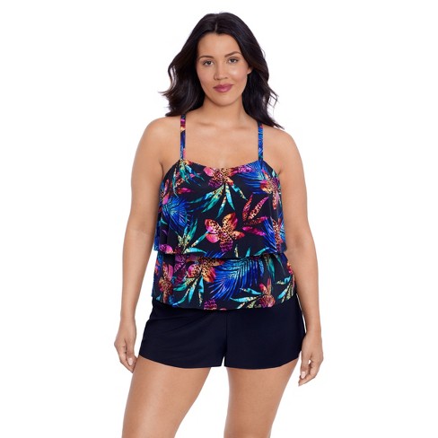 Women's Trimshaper Roxy Swim Romper - image 1 of 3