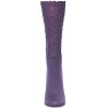 Memoi Women's Delicate Flake Embroidered Crew Socks Black One Size - 2 of 4
