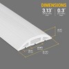 4-Foot Cord Cover - Floor Cable Management Kit for Indoor or Outdoor Use - 3-Channel Cable Raceway for Sidewalks or Walkways by Simple Cord (White) - 2 of 4
