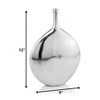 HomeRoots 12" Silver Aluminum Long Neck Round Disc Table Vase - 3 of 3