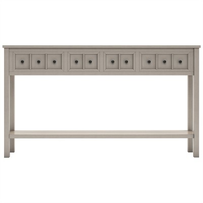 OUTSUPPLY Entryway Console Table with 4 Drawers & Shelf, Narrow Sofa Table for Hallway, Living Room, Easy Assembly