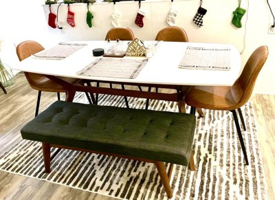 72 Emmond Mid century Modern Dining Table White brown Threshold Rubberwood Frame Mdf Top Seats 4 Target