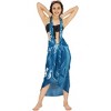 LA LEELA Women's Swimwear Sarong Wrap Cover up Wraps One Size Navy Fish - 4 of 4