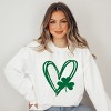 Simply Sage Market Women's Graphic Sweatshirt Hand Drawn Heart With Shamrock - 2 of 4