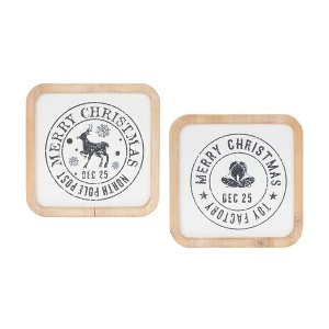 Melrose Holiday Mail Stamp Plaque (Set of 12) - 1 of 3