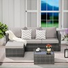 CAVINAS Patio Sofa Set, Woven L Shaped Outdoor Couch, Modern Wicker Backyard Furniture with Footstool for Garden - 2 of 4