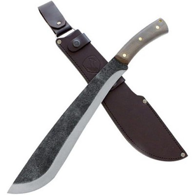 Condor Jungolo Machete – 1075 High Carbon Steel Blade, Walnut Handle, Heavy Duty Build, Handcrafted Leather Sheath Included