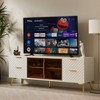 Vynxaria 60" White Geometric TV Center, Modern Fashion Stand with Drawers - 4 of 4