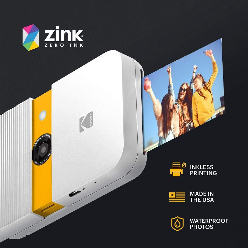 KODAK Smile Instant Print Digital Camera – Slide-Open 10MP Camera w/2x3 ZINK Printer, 5 of 7