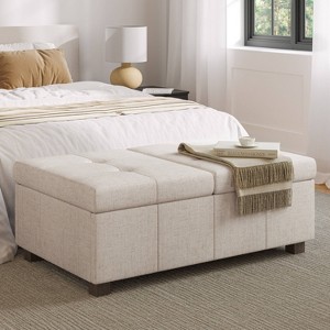 Yves Double Opening Oversized Storage Ottoman - CorLiving - 1 of 4