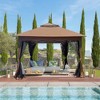 Gulches Outdoor11*11Ft Pop Up Gazebo Canopy With Removable Zipper Netting,Soft Top Event Tent,Suitable For Patio Backyard Garden Camping Area,Brown - 2 of 4