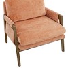 Velvet Mid-Century Accent Armchair with Padded Armrests and Rubberwood Frame - 4 of 4