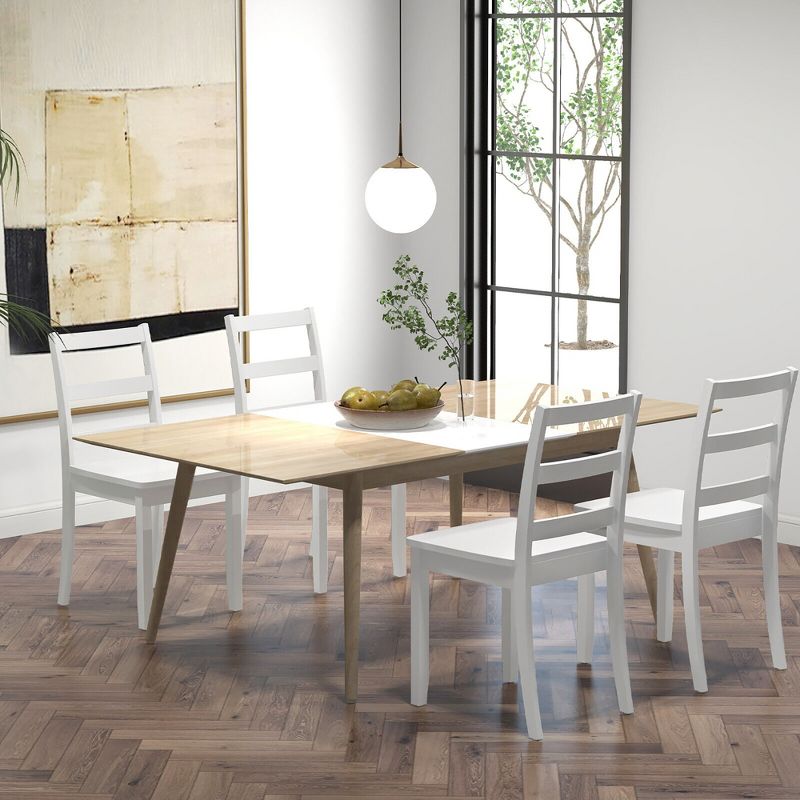 Tangkula Dining Chairs Set of 4 Wood Dining Room Kitchen Side Chairs for Living Room, 2 of 9