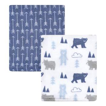 Hudson Baby Infant Boy Silky Plush Blanket, Bears And Arrows, 30x36 inches