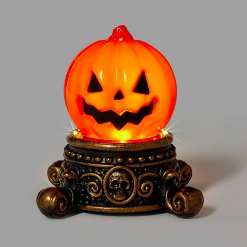 Light Up Flickering Flame Pumpkin Halloween Decorative Prop - Hyde