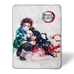 Just Funky Demon Slayer Tanjiro & Nezuko Fleece Throw Blanket | 45 x 60 Inches