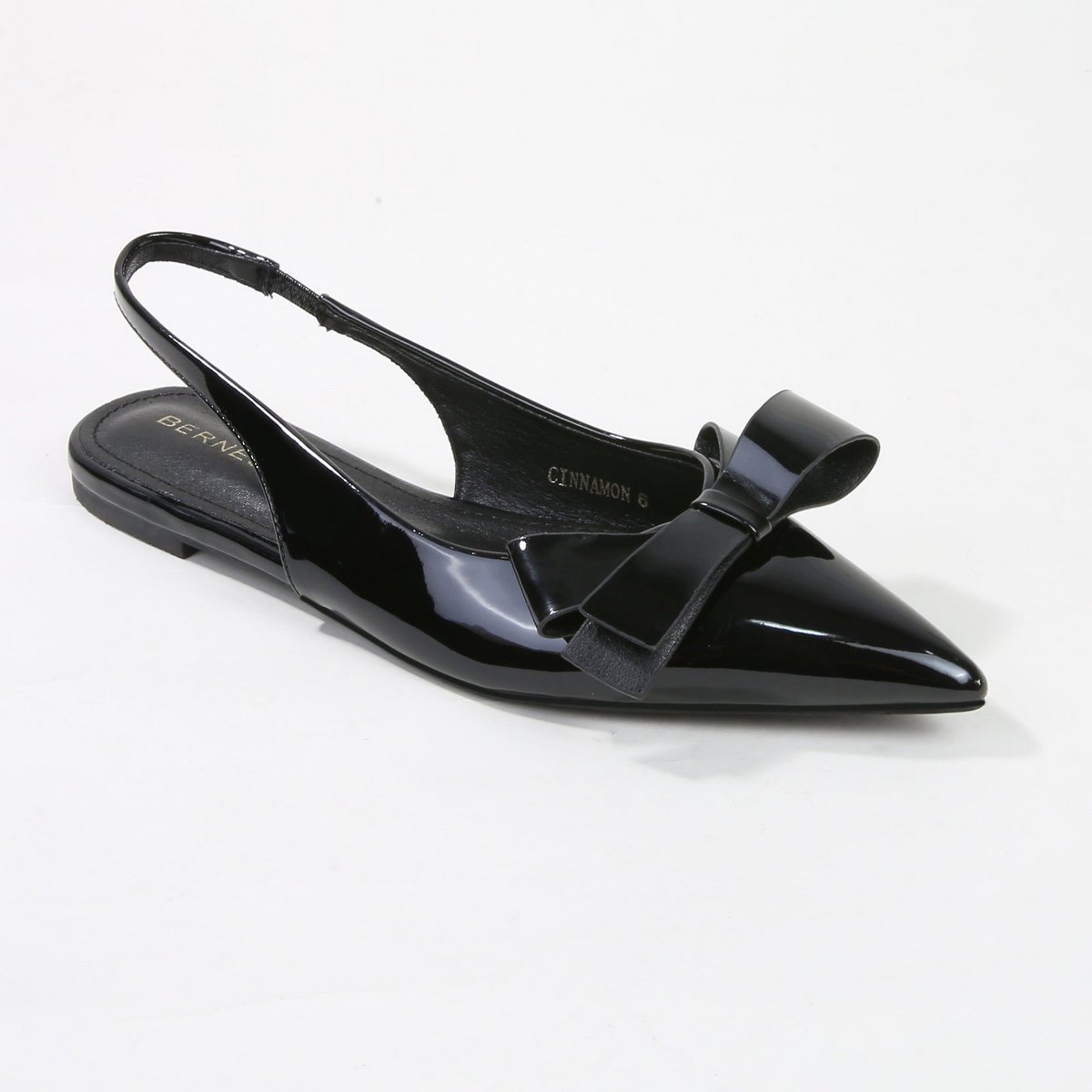 Обувь BERNESS Women's Cinnamon Point Toe Slingback Flats with Oversize Bow White 6 — фото 6