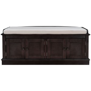 NicBex Modern 42.7" Storage Bench with 4 Doors and Adjustable Shelves for Entryway and Living Room - 1 of 4