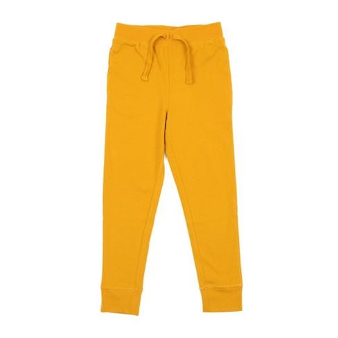 Leveret Kids Drawstring Pants Cotton Mustard 10 Year