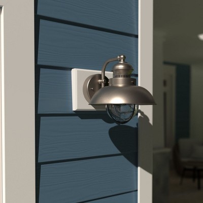 Harwich Brushed Nickel 8-Inch Nautical Outdoor Wall Sconce