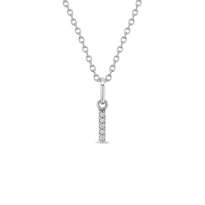 Girls' Cubic Zirconia Letter Sterling Silver Necklace - In Season Jewelry