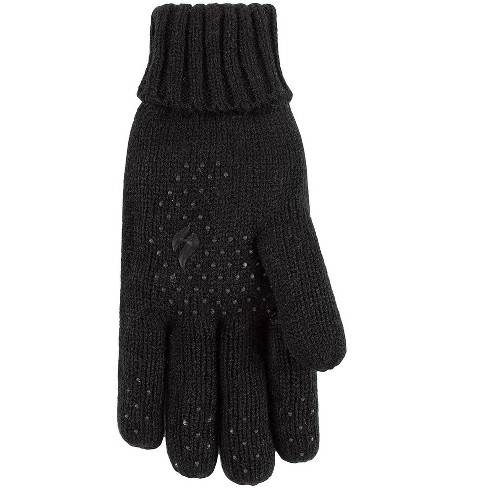 Knitted Long Fingerless Gloves - Black Silver Sparkle - Winter Christmas Gift