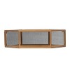 17" Lepley Modern Glam Handcrafted Glass 2 Shelf Hexagonal Decorative Shelf Antique Gold - Christopher Knight Home: Wall Mounted, Elegant Design - 3 of 4
