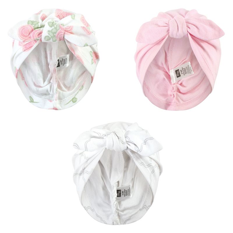 Hudson Baby Baby Girl Turban Cotton Headwraps, Rose, One Size, 1 of 7