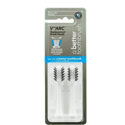 2 Pack V++ARC Replaceable bristle heads for A Better Electric Toothbrush Only