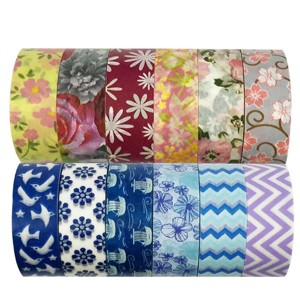 Wrapables Washi Tapes Decorative Masking Tapes, Set of 12 - 1 of 4