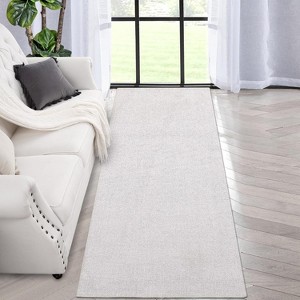 Modern Solid Textured Area Rug Machine Washable Stain Resistant Non-Slip Floor Cover Carpet - 1 of 4