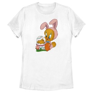 Women's Looney Tunes Easter Bunny Tweety T-Shirt - 1 of 4