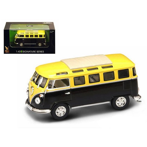 1962 Volkswagen Microbus Van Bus Yellow/Black 1/43 Diecast Car by Road Signature